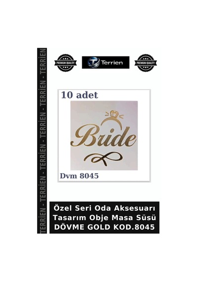 Özel Seri Oda Aksesuarı Tasarım Obje Masa Süsü Dövme Gold Kod.8045