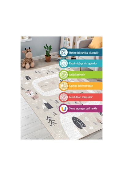 Dijital Baskılı Pamuk Tabanlı Çocuk Halısı Kaymaz, Yumuşak, Makinede Yıkanabilir Çok Renkli 795351461 Çok Renkli Dijital Baskılı Pamuk Tabanlı Çocuk Halısı Kaymaz, Yumuşak, Makinede Yıkanabilir Çok Renkli 795351461 Çok Renkli