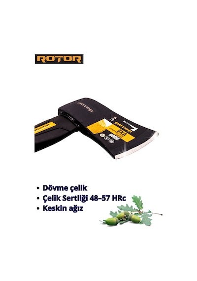 Rotor Fiber Saplı 1500gr+900gr 2 Li Balta Nacak Seti