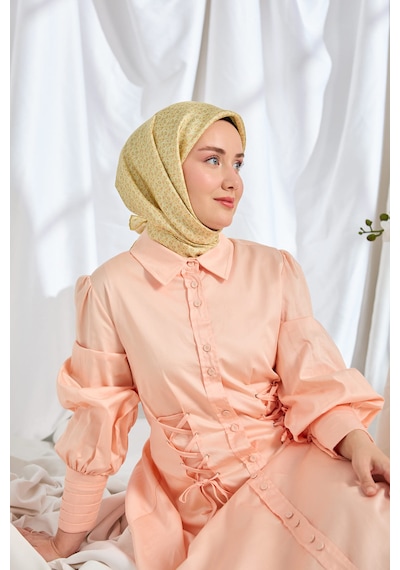 Silk Home Twill İpek Eşarp Mini Bouquet Açık Sarı