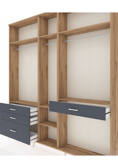 Arges Dolap 7 Raflı 4 Çekmeceli 3 Askılı 220x30x243 Çam-çam/antrasit Atlas Çam/antrasıt Arges Dolap 7 Raflı 4 Çekmeceli 3 Askılı 220x30x243 Çam-çam/antrasit Atlas Çam/antrasıt