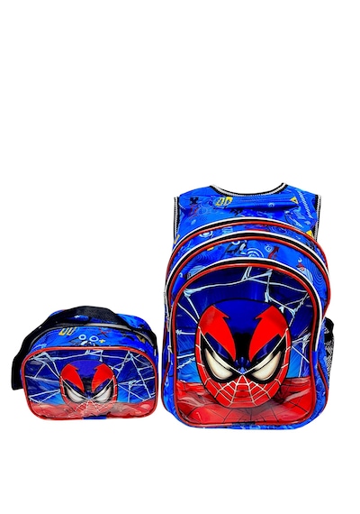 Spiderman Işıklı İlkokul Çantası 2 Li Takım Mavi