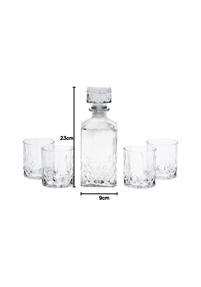 Homeplaceeu Viski Ve Şarap Dekantör Seti, 900 Ml, 4 Viski Bardağı, 230 Ml, Hediye Kutusunda Çok Renkli