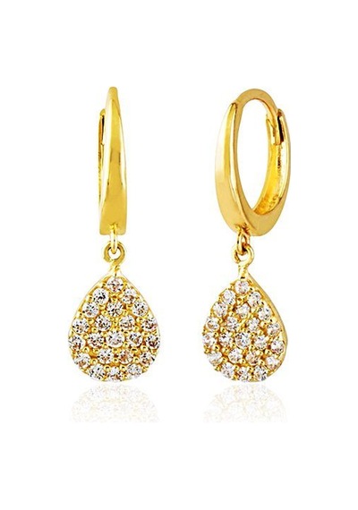 Sembol Gold Sallantılı Altın Damla Küpe 14K Gold
