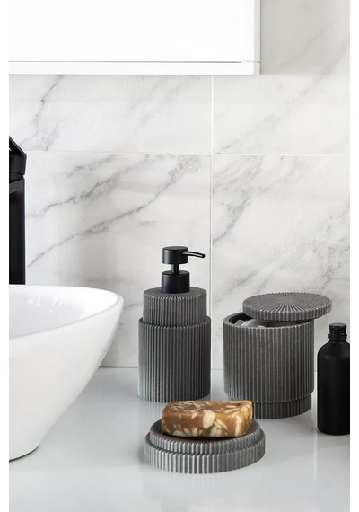 Maren Polyresin Sıvı Sabunluk Modern Banyo Aksesuarı 300 Ml Antrasit Diğer