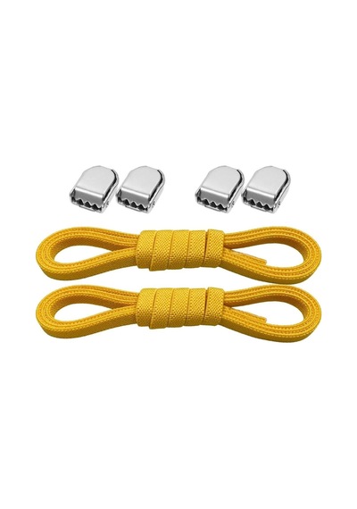 Akıllı Kilitli Ayarlanabilir Sarı 6 Mm Lastik Pratik Bağcık 1 Çift Sarı