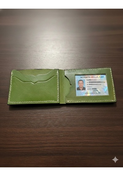 Otohousse Hakiki Deri Cüzdan Katlanır Kartlık Yeşil
