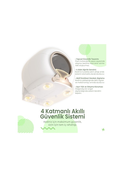 Haustier Msp05 Akıllı Otomatik Kedi Tuvaleti, App İle Uzaktan Kontrol, 65lt Hazne, Uv Sterilazyon, Ağırlık Sensörlü