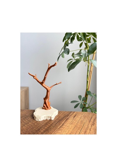 Doğal Dal Tasarımlı Muhabbet Kuşu Tünek Ağacı Dekoratif Kuş Tüneği Pla+ 3d Baskı 20 Cm