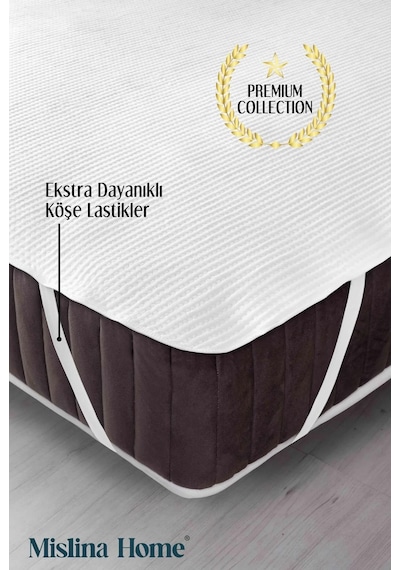 Mislina Home Premium Sıvı Geçirmez Köşe Lastikli Ped Tek - Çift Kişilik Çocuk Yatak Koruyucu Alezi Beyaz