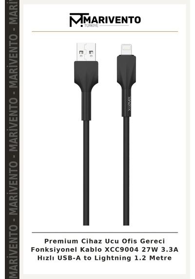 Premium Cihaz Ucu Ofis Gereci Fonksiyonel Kablo Xcc9004 27w 3.3a Hızlı Usb-a To Lightning 1.2 Metre