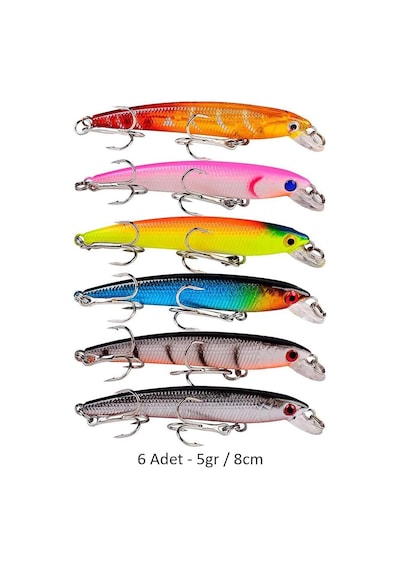 Valkyrie 59 Adet Karışık Minnow Crankbait Swimbait Rapala Sahte Yem Olta Seti Balık İğnesi