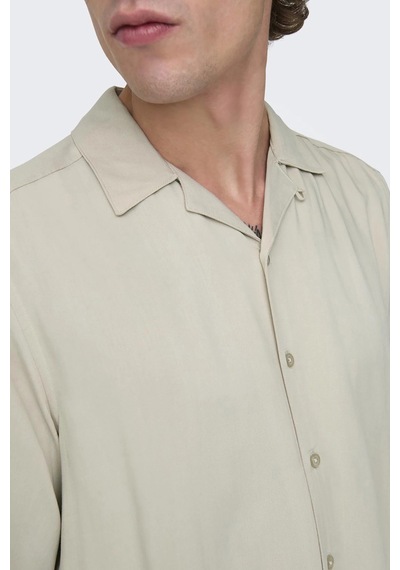 Only & Sons Onsdash Lıfe Reg Vısc Res Ss Shırt Erkek Gömlek 22024164 Bej