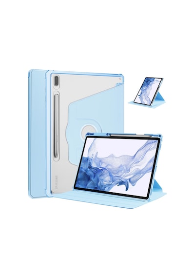 Samsung Uyumlu Galaxy Tab S7 Fe Lte T737 T736 T733 T730 Kılıf Termik Kalem Bölmeli Dönebilen Standlı Kılıf