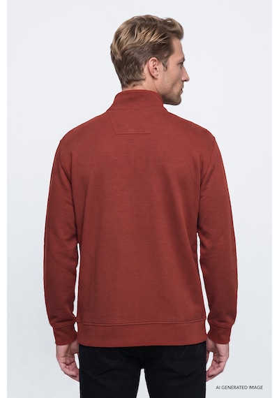 Wrangler Pamuklu Selanik Regular Fit Fermuarlı Erkek Sweatshirt W2620081810 Kiremit