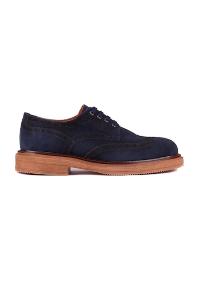 Shoetyle - Lacivert Hakiki Süet Bağcıklı Erkek Ayakkabı 666-3951-1236 Lacivert
