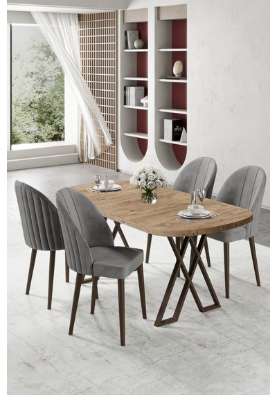 Canisa Kaye Serisi Mdf 90x168 Atlantik Çam Mutfak Masa Takımı 4 Gri Sandalye Atlantik Çam Masa Gri Sandalye Canisa Kaye Serisi Mdf 90x168 Atlantik Çam Mutfak Masa Takımı 4 Gri Sandalye Atlantik Çam Masa Gri Sandalye