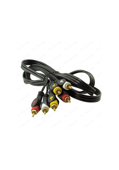 3RCA Erkek 3 RCA Erkek Kompozit Ses Video AV Kablosu - 5 Metre