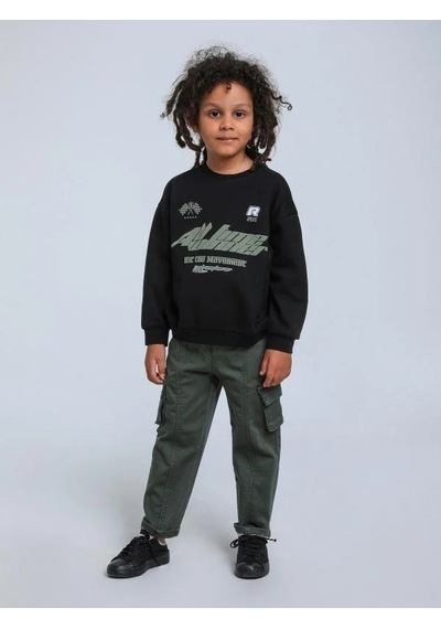 Jack Lions Erkek Bebek Race Temalı Sweatshirt-14252 Siyah