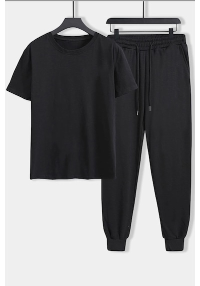 Uyguntarz Unisex 2'li Eşofman Takımı Siyah