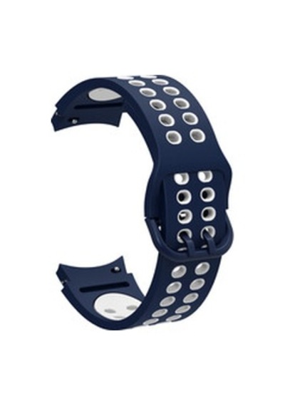 Samsung Galaxy Uyumlu  Watch 4 Classic 42mm Krd-02 Silikon Kordon - Mavi-beyaz