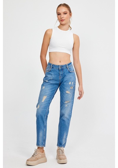 Alexandergardi Özel Koleksiyon Yırtık Detaylı Denim Pantolon Ag-1051g 001
