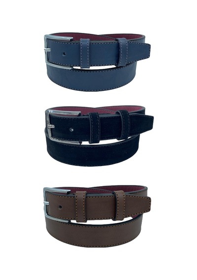 3'lü Set Çocuk Boy Suni Deri 3 Cm.lik Garson Klasik Kemer - Siyah Lacivert Kahve - G3s-23hz 001