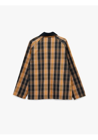 Koton Pamuklu Uzun Kollu Klasik Yaka Cep Detaylı Ekoseli Oversize Shacket Ekose 6sal50006md