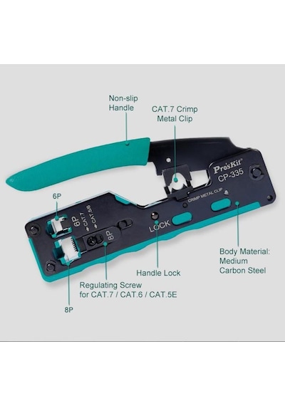 Proskit Cp-335 Sıkma Pensesi Cat5-cat6-cat7-6p