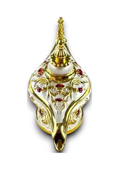 Aladdin Sihirli Lambası Renkli İşlemeli Dekoratif Biblo Alaattin Metal Çelik No:2 - 13x9 CM