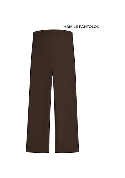 Cottonhıll Premium - Sway Collection Kahverengi Yüksek Bel Modal Hamile Kadın Pantolon