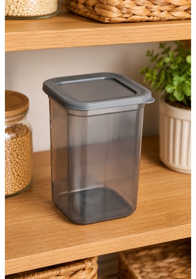 Kare Saklama Kabı 1300 Ml Eko Kapaklı Plastik Şeffaf Mutfak Düzenleyici