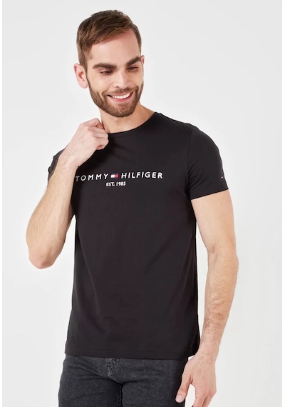 Tommy Hilfiger Sıfır Yaka Erkek T-shirt Koyu Lacivert