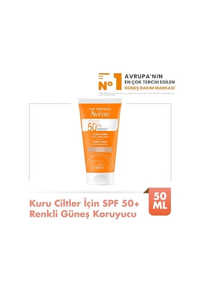 Creme Teintee Spf 50 Renkli Güneş Koruma Kremi Kuru Ve Hassas Ciltler 50 Ml