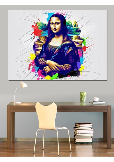Graffiti Tarzı Mona Lisa Dekoratif Kanvas - Mdf Ahşap Tablo