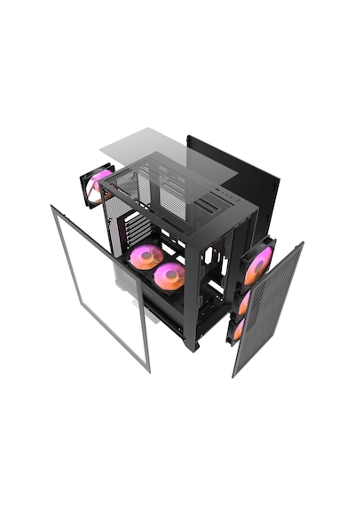 Aıgo Darkflash Drx70 Mesh 750w 80+ Usb3.0 4x12cm Fan Temperlı Cam Sıyah Atx Oyuncu Kasası