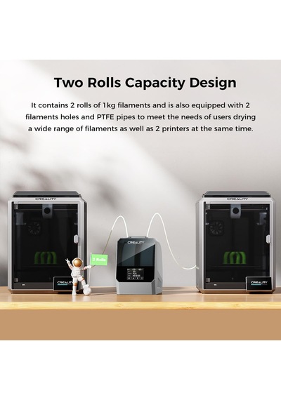 Creality Resmi Uzay Pı Filament Kurutucu Plus, 360 Sıcak Hava Isıtmalı 2 Rulo 3d Yazıcı Filaman Kurutma Kutusu, Pla Abs Petg Tpu 1,75/2,85 Mm İçin Kurutucu