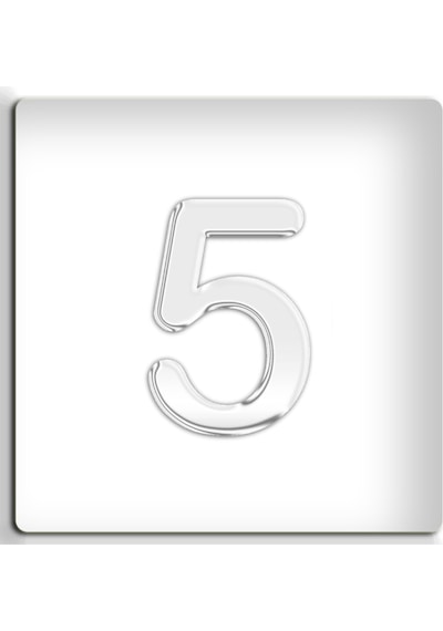 4.2 Cm Metal Krom Kapı Numarası - Kendinden Yapışkanlı No 5