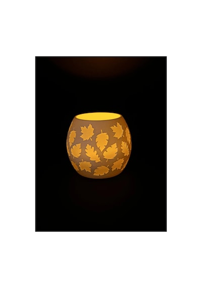 Alvera Decor Yaprak Desenli Tealight Mumluk Sonbahar Yaprakları Kabartmalı Dekoratif Şamdan Masa Karışık