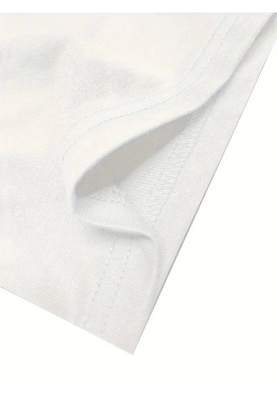 Suma Beyaz Bisiklet Yaka Oversize Baskılı T-shirt L Beden