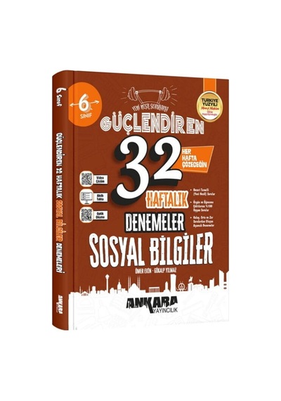 2027 Ankara Yayıncılık 6. Sınıf Sosyal Bilgiler 32 Haftalık Güçlendiren Denemeleri