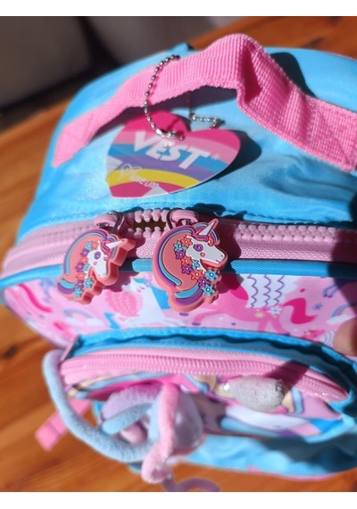 Vest İlkokul Çantası Turkuaz Pembe Unicorn