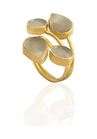 Kadir Jewellery 22 Ayar Altın Kaplama Zirkon Taşlı Kadın Vintage Yüzük Beyaz 42132714