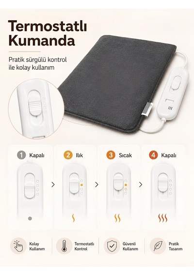 Omak 220v Elektrikli Minder Isıtıcı Termostatlı Kumandalı Ofis Büro Bahçe Ev Koltuk Sandalye El Ayak Isıtma Mind Genel