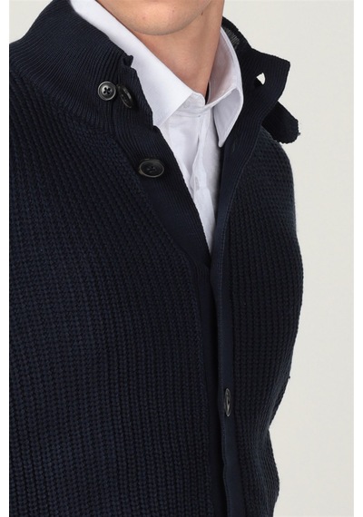 Tudors Slim Fit Dar Kesim Çizgili Yandan Cepli Hırka-25771 Lacivert Tudors Slim Fit Dar Kesim Çizgili Yandan Cepli Hırka-25771 Lacivert