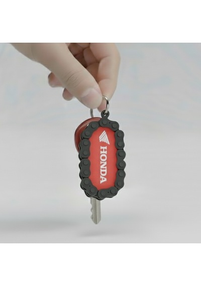 Honda Marka Uyumlu Motosiklet Anahtarlığı Beyaz - Kırmızı