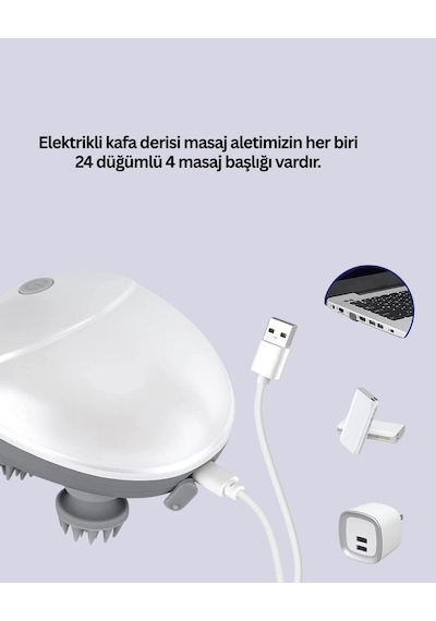 Elektrikli Kafa Derisi Masaj Aleti Islak Ve Kuru Kullanım Çok Renkli