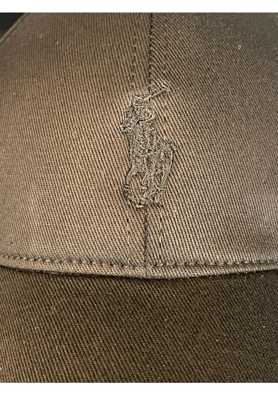 Hamze Polo Nakışlı Gabardin Kumaş Unisex Cap Şapka Siyah - Siyah