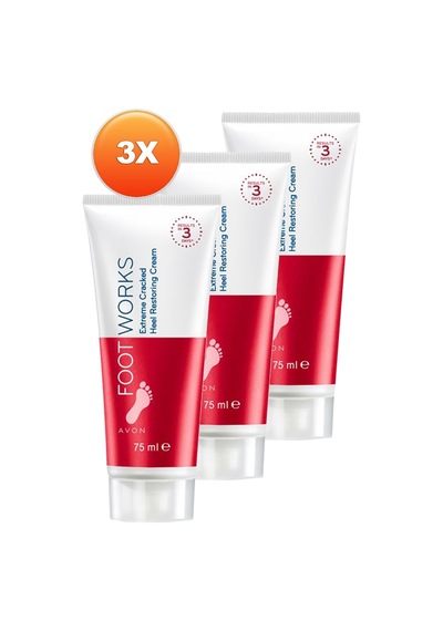 Avon Foot Works Çatlak Topukları Onarıcı Ayak Kremi 3 x 75 ML