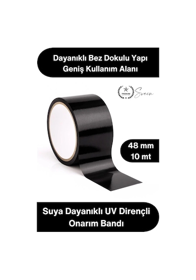 Tamirbandı Duct Tape Tamir Bandı Bez Siyah Güçlü Yapışkan Suya Dayanıklı Uv Dirençli Onarım İzolasy